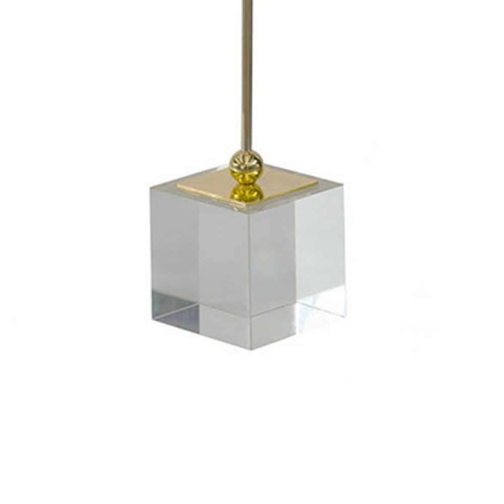Decorative Sculpture, Clear Base, Green Marble Floating Jewel 19 Inch - BM350233