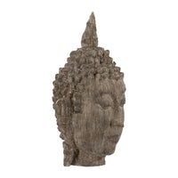 Reva Meditating Buddha Head Sculpture, Rustic Distressed Brown 12 Inch - BM350247