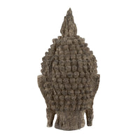 Reva Meditating Buddha Head Sculpture, Rustic Distressed Brown 12 Inch - BM350247