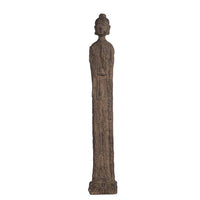 Reva Standing Buddha Sculpture, Distressed Brown Polyresin 24 Inch - BM350248