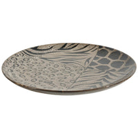 Decorative Plate, Animal Print Design, Brown and Black Ceramic, 16 Inch - BM350249