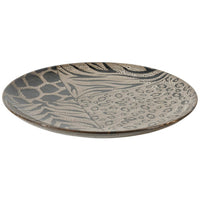 Decorative Plate, Animal Print Design, Brown and Black Ceramic, 16 Inch - BM350249