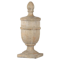 Chester Finial Tabletop Decor, Whitewashed Beige Polyresin, 22 Inch - BM350253