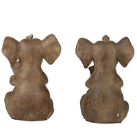 Accent Bookends Set of 2, Reading Elephants, Antique Brown, 9 Inch - BM350254