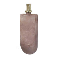 Decorative Bottle with Gold Lid, 19 Inch Muted Pink Textured Glass Body - BM350256