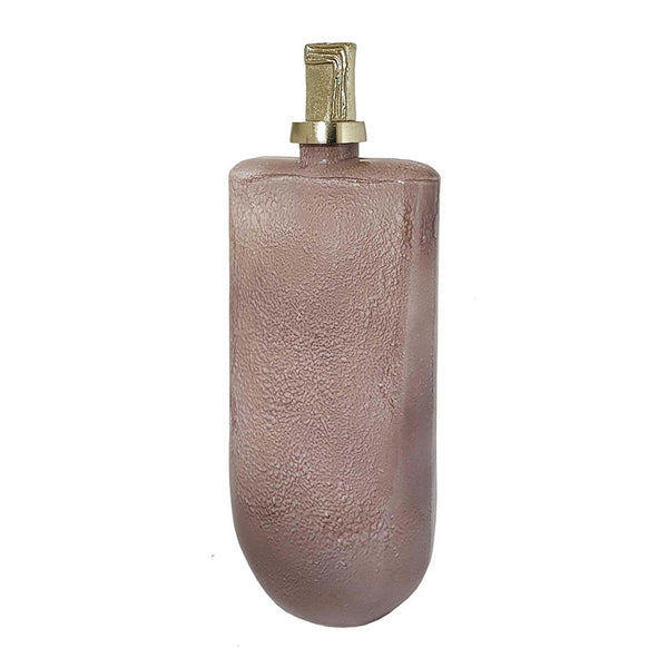 Decorative Bottle with Gold Lid, 19 Inch Muted Pink Textured Glass Body - BM350256