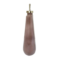 Decorative Bottle with Gold Lid, 19 Inch Muted Pink Textured Glass Body - BM350256