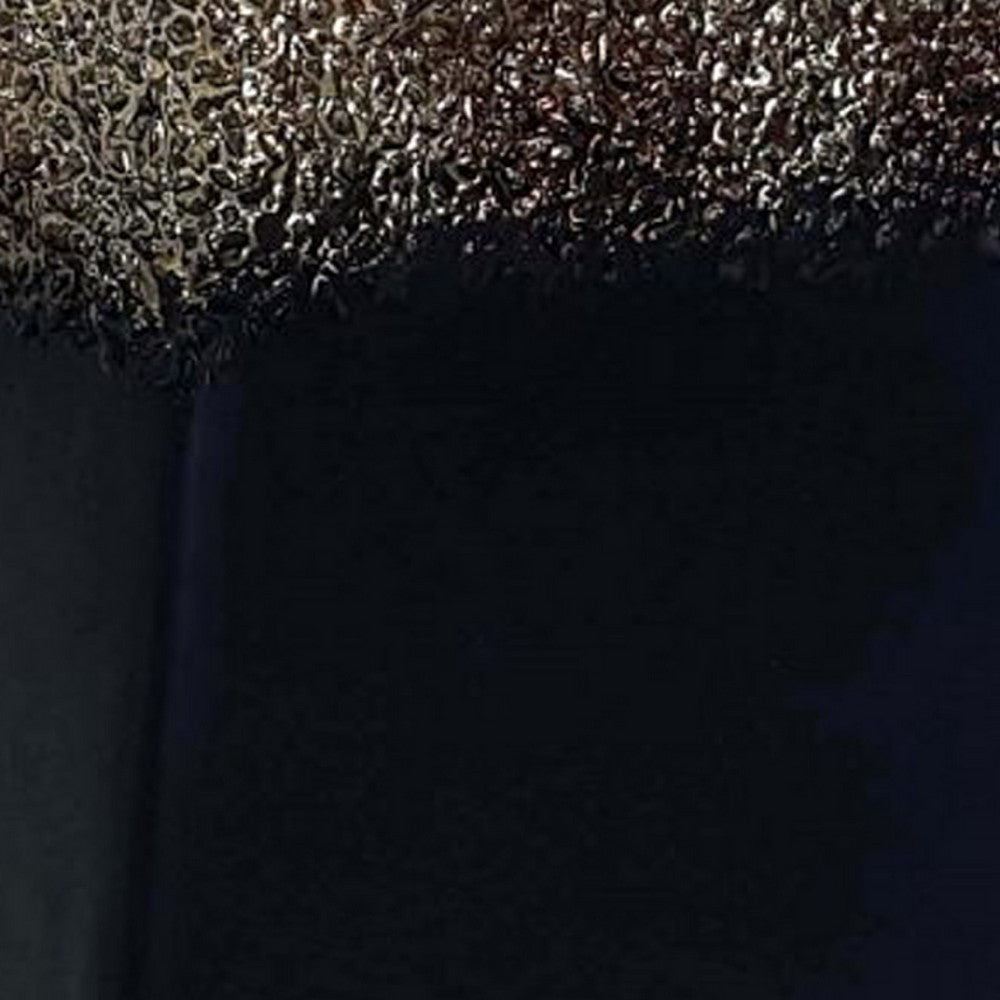 Decorative Bottle, Gold Glitter and Stone Lid, 15 Inch Black Glass - BM350257