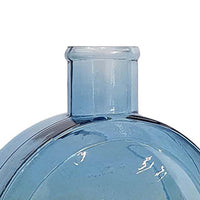 Decorative Floral Vase, Ocean Blue Glass with Stone Motif, 8 Inch - BM350259