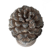 Hazel Accent Decor, 11 Inch Pine Cone Polyresin Sculpture, Gray  - BM350273