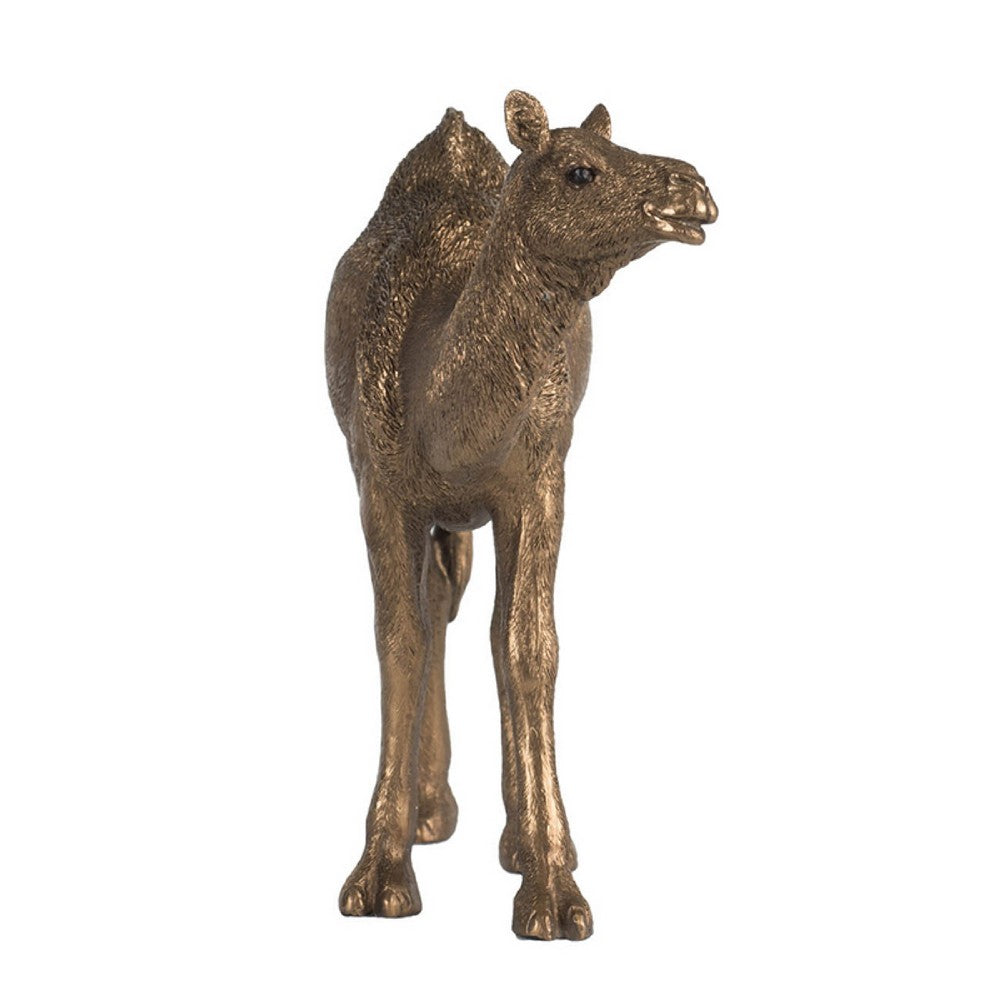 Camel Accent Decor, Realistic 9 Inch Sculpture, Polyresin Bronze  - BM350275