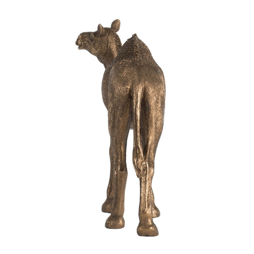 Camel Accent Decor, Realistic 9 Inch Sculpture, Polyresin Bronze  - BM350275