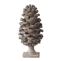 Hazel Pine Cone Accent Decor, 14 Inch Sculpture Polyresin, Gray  - BM350276