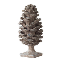 Hazel Pine Cone Accent Decor, 14 Inch Sculpture Polyresin, Gray  - BM350276