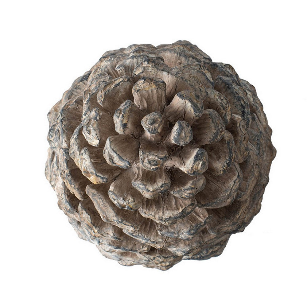 Hazel Pine Cone Accent Decor, 14 Inch Sculpture Polyresin, Gray  - BM350276
