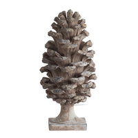 Hazel Pine Cone Accent Decor, 14 Inch Sculpture Polyresin, Gray  - BM350276