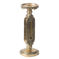 Candle Holder, Antique Gold Tabletop Accent, 11 Inch Keyhole Stem - BM350282