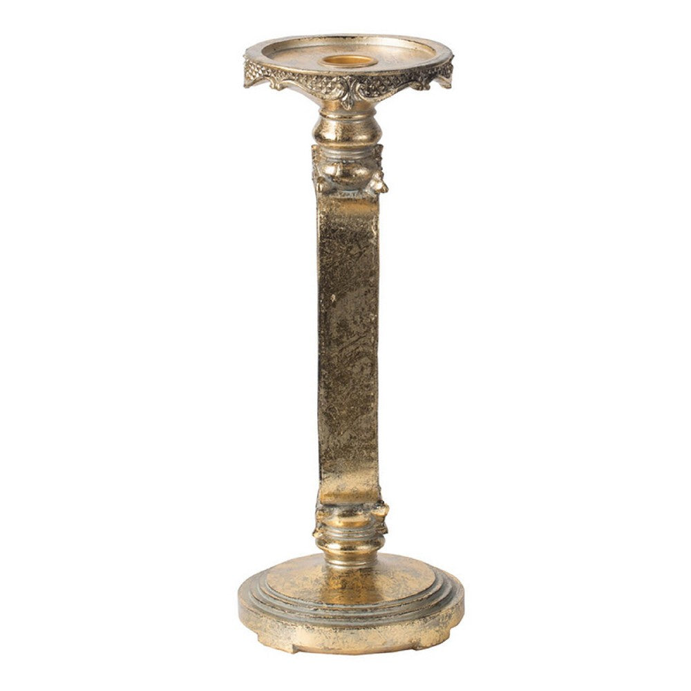 Candle Holder, Antique Gold Tabletop Accent, 11 Inch Keyhole Stem - BM350282
