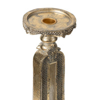 Candle Holder, Antique Gold Tabletop Accent, 11 Inch Keyhole Stem - BM350282