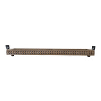 Liy 24 Inch Decor Serving Tray, Beaded Frame, Fir Wood, Metal Handles - BM350283