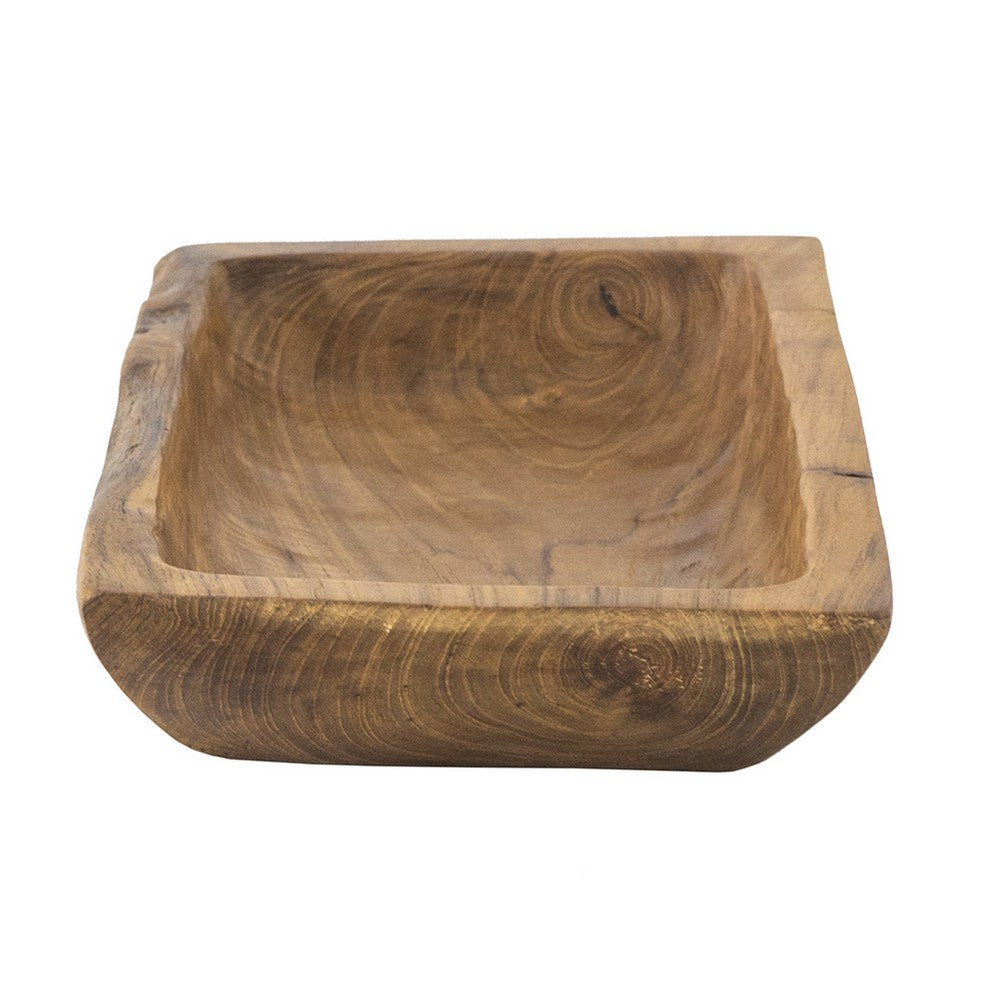 Mepo Display Serving Accent Tray, 16 Inch Natural Brown Teak Wood - BM350285