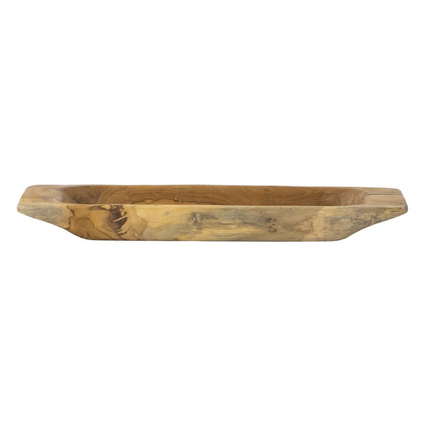 Mepo Display Serving Accent Tray, 19 Inch Natural Brown Teak Wood - BM350286
