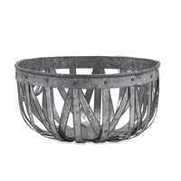 Decorative Accent Storage Baskets Set of 3, Intricate Gray Open Iron - BM350289