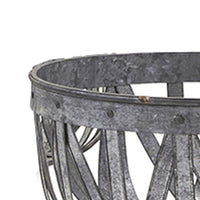 Decorative Accent Storage Baskets Set of 3, Intricate Gray Open Iron - BM350289