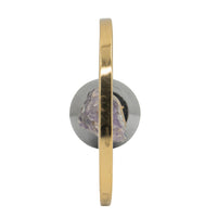 Decorative Ring Sculpture, Purple Amethyst Stone, 12 Inch Gold Black - BM350293