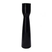 Decorative Modern Candle Holder, 11 Inch Tapered Black Marble Base - BM350297