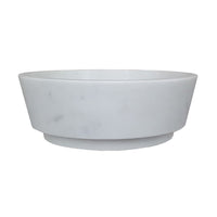 Decorative Accessory Bowl with Raised Edges, 7 Inch Round, White Marble - BM350298