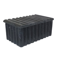 Decorative Storage Box with Lid, 7 Inch Fluted Carvings, Black Marble - BM350303