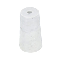 2 in 1 Tapered Candle Holder Flower Vase, 7 Inch Modern White Marble - BM350304