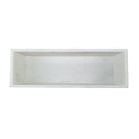 Decorative Tray with Raised Edges, 15 Inch Rectangular White Marble - BM350305