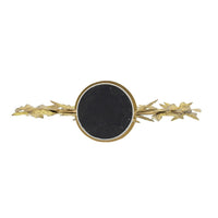 Gigi Candle Holder, Marble Base, Gold Leaf Wreath Ring, White Glass 20 Inch - BM350317
