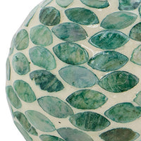 Sunny Decorative Ball Set of 3, Capiz Shell Details, Green Ceramic 12 Inch - BM350319