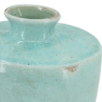 Haily Decorative Vase, Tapered Body and Narrow Neck, Blue Terracotta 12 Inch - BM350320