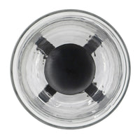 Cole Large Candle Holder, Open Crossed Black Iron, Clear Glass 23 Inch - BM350322