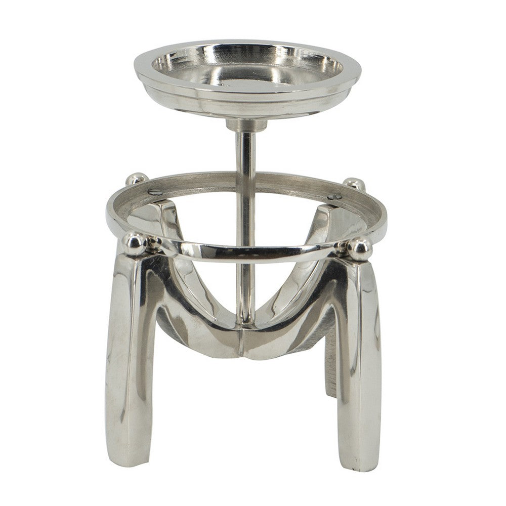 Rexy Hurricane Candle Holder, Minimalist Silver Legs, Clear Glass 16 Inch - BM350326