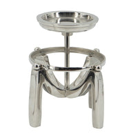 Rexy Hurricane Candle Holder, Minimalist Silver Legs, Clear Glass 16 Inch - BM350326