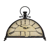 Nancy Table Clock, Vintage Inspired Classic Roman Dial, Brown Iron 22 Inch - BM350332