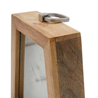 Lizzy Tapered Table Clock, Nickel-Tone Dial, Solid Mango Wood Frame 11 Inch - BM350333