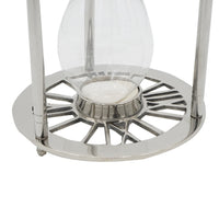 Layla Decorative Hourglass, Glass Chambers, Silver Aluminum Frame 12 Inch - BM350337
