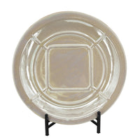 Dutch Charger Plate with Stand, Iridescent Glaze Cream Ceramic 18 Inch - BM350347