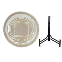 Dutch Charger Plate with Stand, Iridescent Glaze Cream Ceramic 18 Inch - BM350347