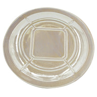 Dutch Charger Plate with Stand, Iridescent Glaze Cream Ceramic 18 Inch - BM350347