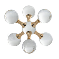 Tammy Science Atom Accent with 6 Glass Spheres, Gold Iron Stems, 7 Inch - BM350349