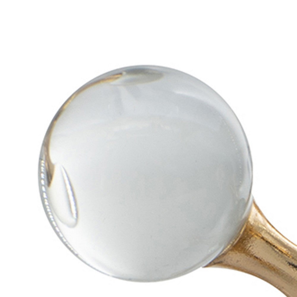 Tammy Science Atom Accent with 6 Glass Spheres, Gold Iron Stems, 7 Inch - BM350349