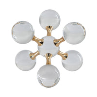 Tammy Atomic Ball Accent with 6 Glass Spheres, Gold Iron Stems, 8 Inch - BM350350