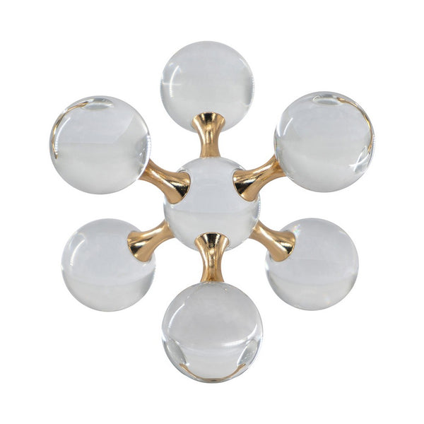 Tammy Atomic Ball Accent with 6 Glass Spheres, Gold Iron Stems, 8 Inch - BM350350
